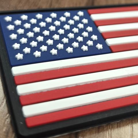 PVC American flag patch on a cap