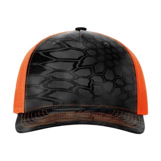Richardson 112PFP Printed Five-Panel Trucker Cap – Kryptek Typhon/ Neon Orange