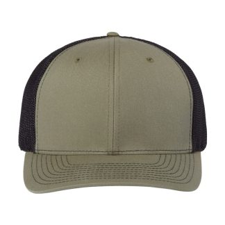 Richardson 112PL 112+ R-Flex Adjustable Trucker Cap – Loden Green/ Black