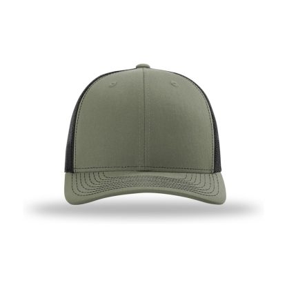 Richardson 112PL 112+ R-Flex Adjustable Trucker Cap – Loden Green/ Black – front