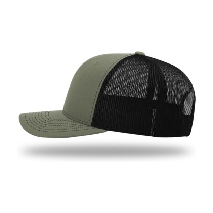 Richardson 112PL 112+ R-Flex Adjustable Trucker Cap – Loden Green/ Black – left side
