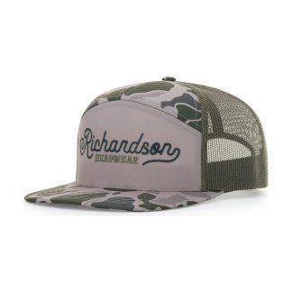 Richardson 168P Printed Seven-Panel Trucker Cap – decorated sample