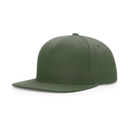 Richardson 255 Pinch Front Structured Snapback Trucker Cap – Army Olive – 3/4 view