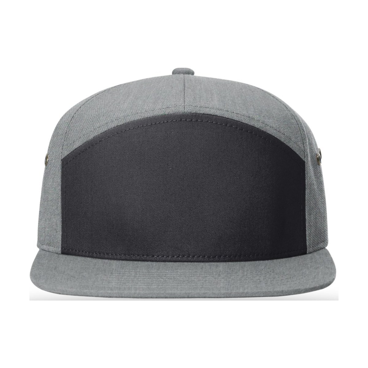 Richardson 257 7 Panel Twill Strapback Hat – Charcoal/Heather Grey