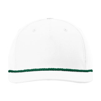 Richardson 258 Five-Panel Classic Rope Cap – White/ Kelly Green