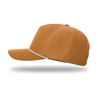 Richardson 355 Laser Perforated Performance Rope Cap – Clay/ White-Black – left side