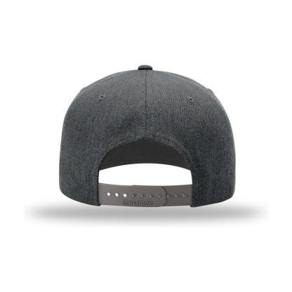 Richardson 510 Acrylic-Wool Blend Flatbill Snapback Hat – Heather Charcoal/Green Camo – back